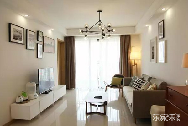 長沙潤和紫郡120平米北歐風格裝修案例