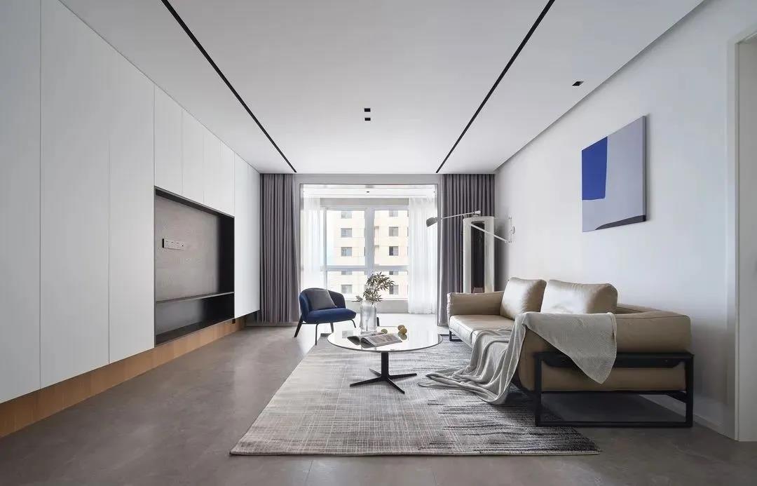 145㎡現(xiàn)代簡(jiǎn)約風(fēng)格新房裝修，電視柜+隱藏門