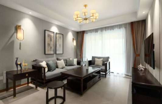 99㎡新中式風格裝修效果圖，端莊典雅