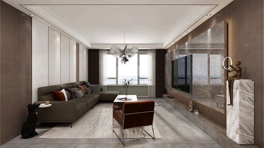 120平輕奢風(fēng)三房裝修，輕奢風(fēng)為主色調(diào)