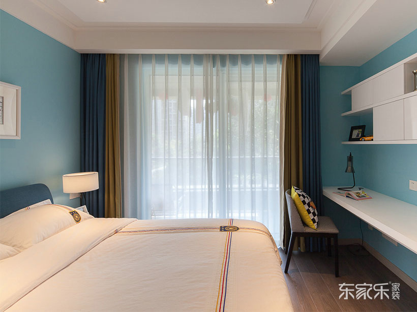 長沙綠地新都會(huì)123平米美式風(fēng)格裝修案例