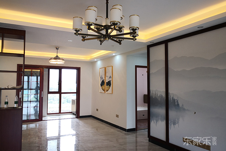 長沙洋湖明園160平米新中式風(fēng)格裝修案例