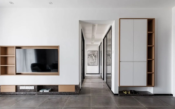 92平米現(xiàn)代簡約設計，不做電視柜更簡練舒適