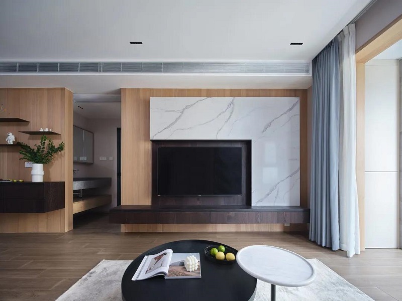 91平米二居室現(xiàn)代風，客餐廳吊頂一體設計，簡約大氣很耐看