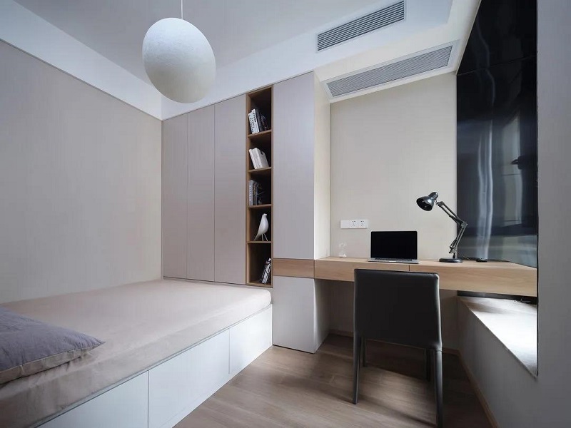 91平米二居室現(xiàn)代風，客餐廳吊頂一體設計，簡約大氣很耐看