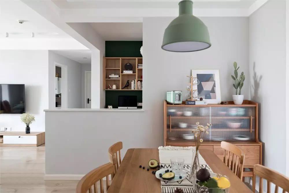 92㎡簡約北歐風(fēng)格新房裝修，開放式書房通透明亮！