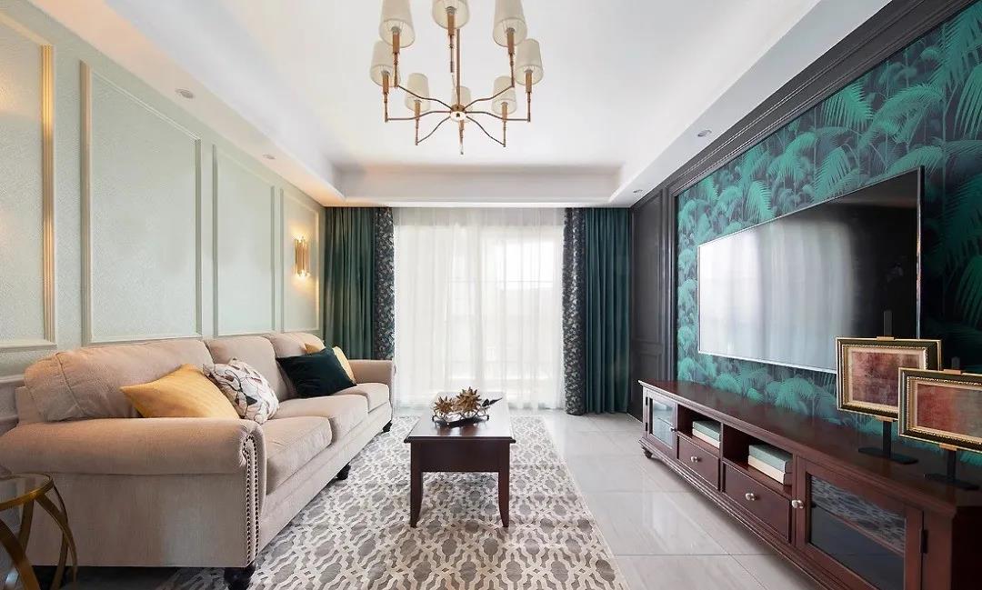 97㎡現(xiàn)代美式風(fēng)格新房裝修，背景墻復(fù)古細(xì)膩！