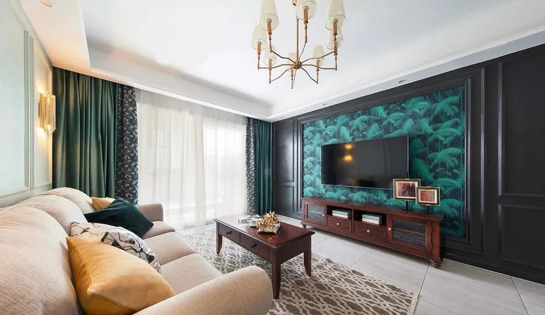 97㎡現(xiàn)代美式風(fēng)格新房裝修，背景墻復(fù)古細(xì)膩！