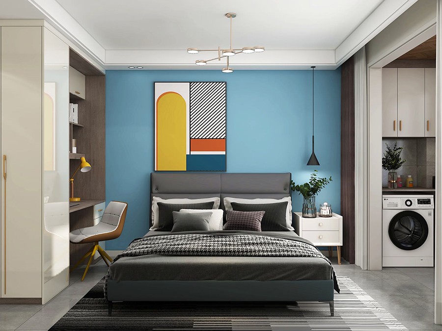 120平輕奢風三房裝修，輕奢風為主色調