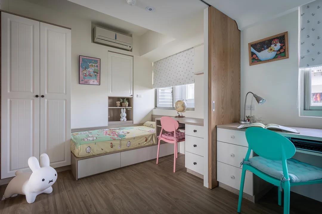 100㎡簡(jiǎn)約北歐風(fēng)格新房裝修案例，湖藍(lán)色清新美宅！